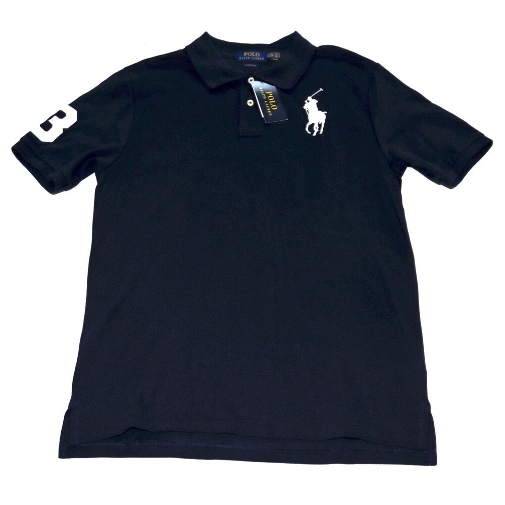 Polo Ralph Lauren Classic Fit Boys Short Sleeve Big Pony Navy Polo Shirt Size XL